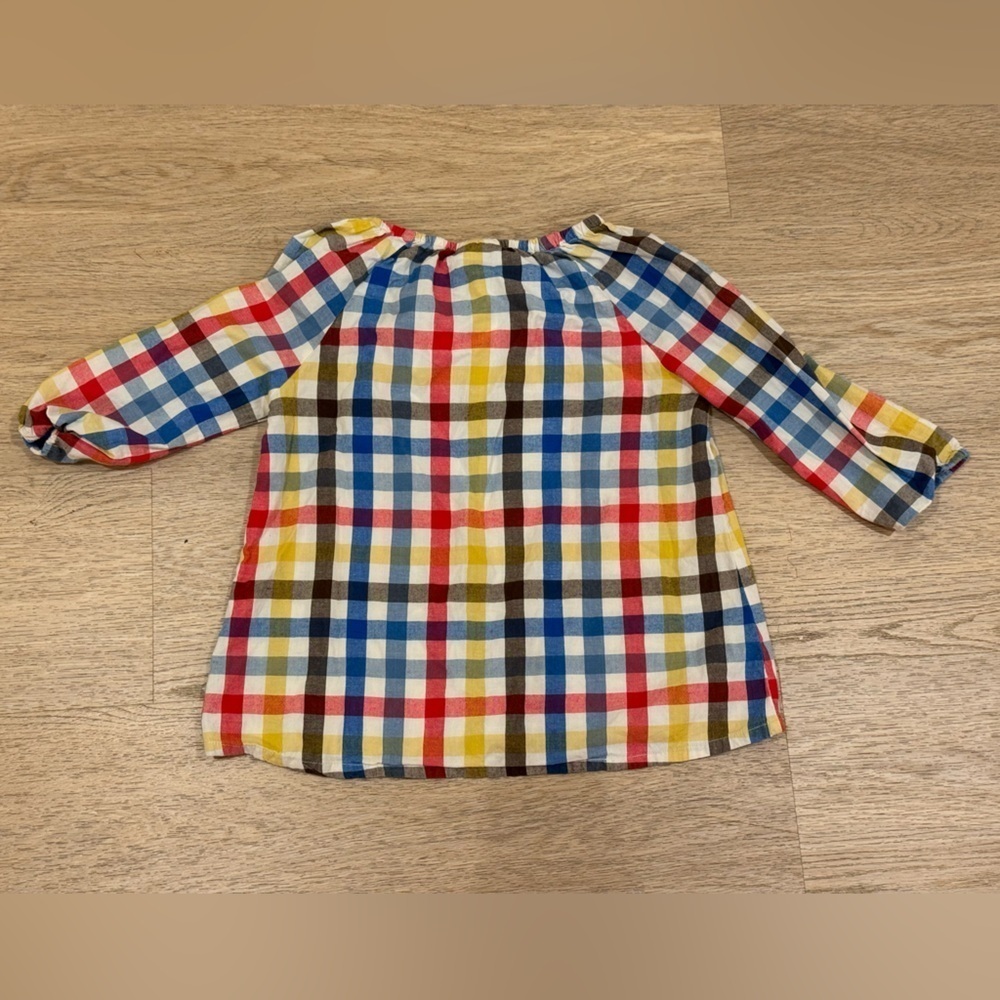 Mini Boden 5/6 Colorful Plaid Long Sleeve Shirt - Picture 3 of 3